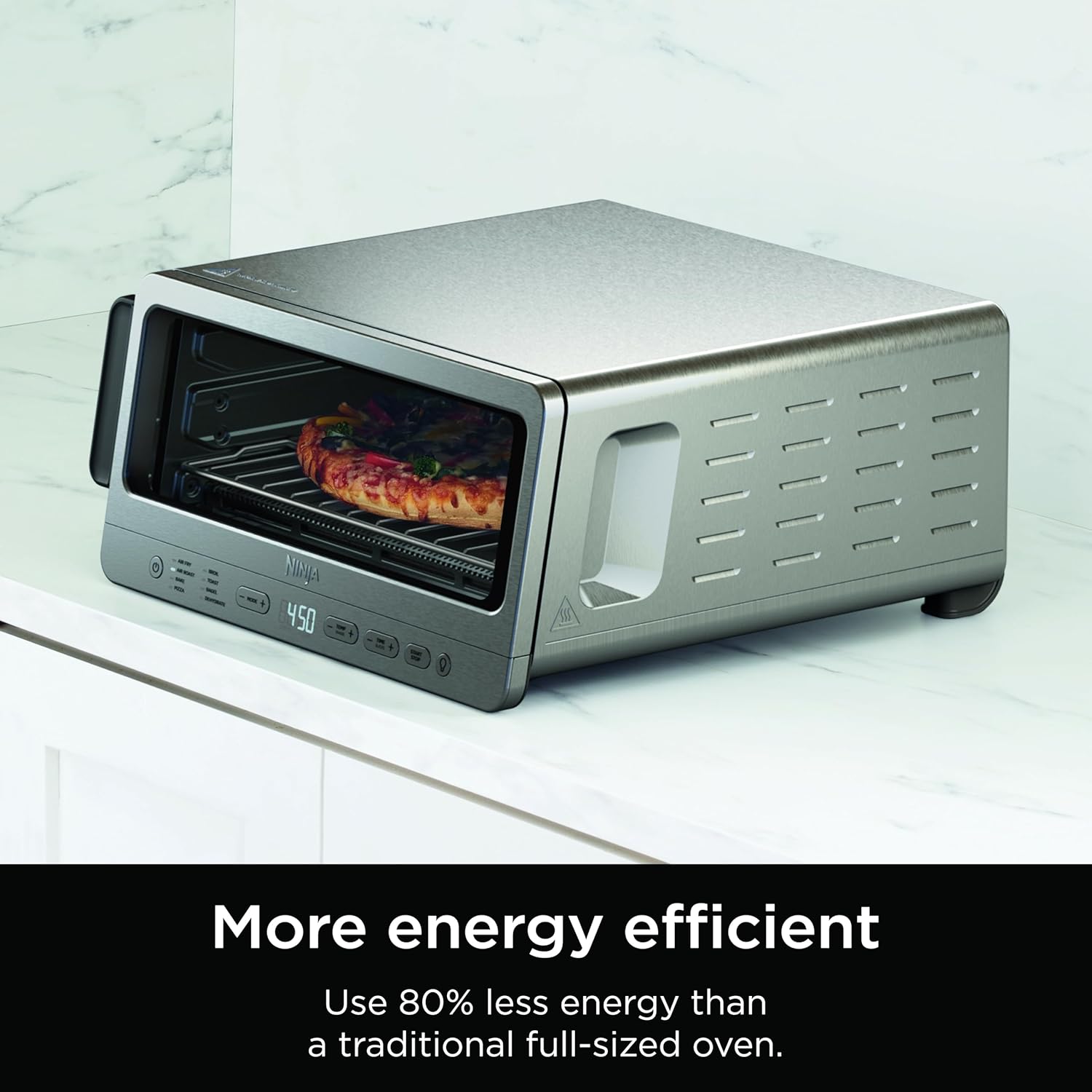 8-in-1 Ninja Flip Toaster Oven & Air Fryer with Large Capacity, Space-Saving Flip Up Design, Stainless Steel Finish, 1800 Watts (Model SP151)