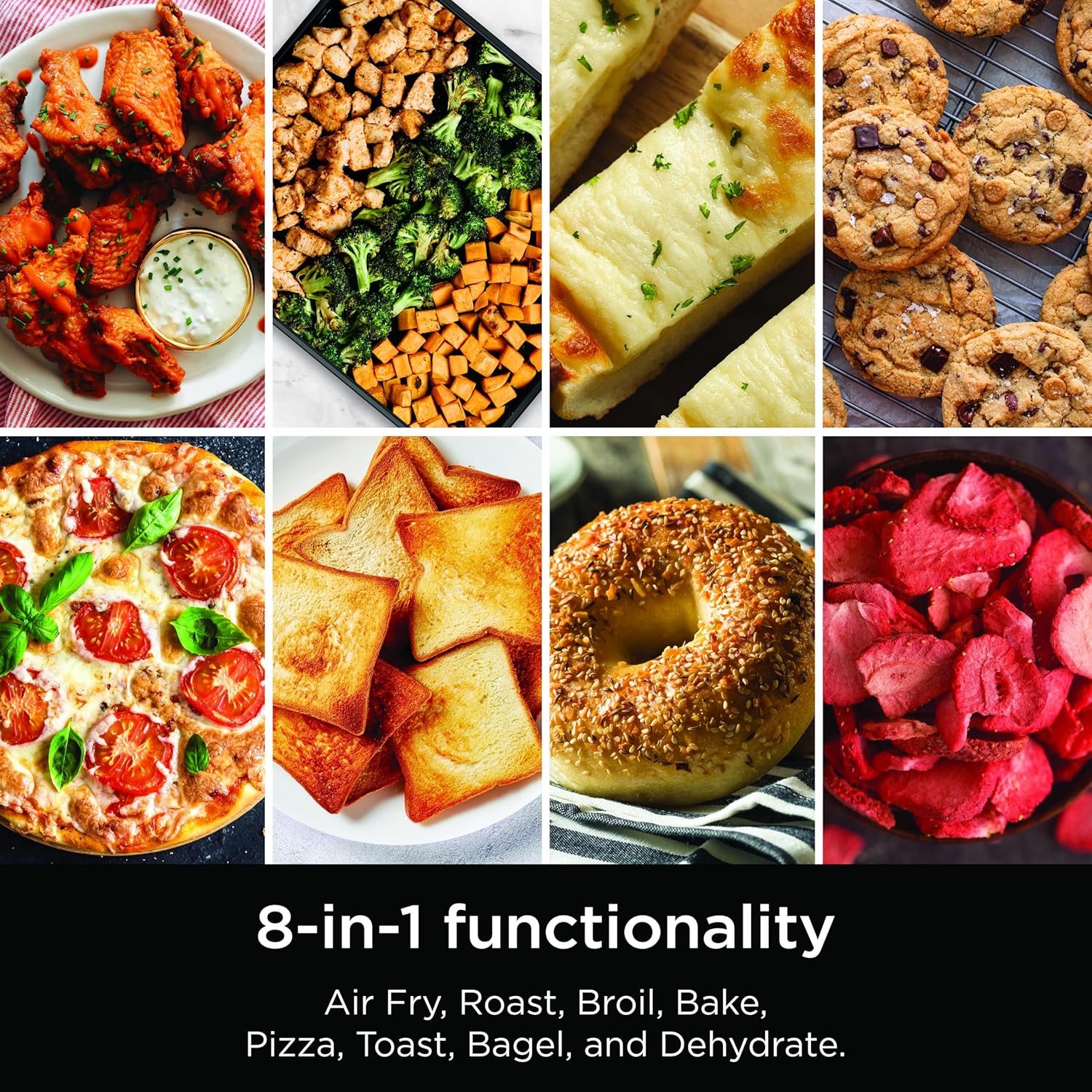 8-in-1 Ninja Flip Toaster Oven & Air Fryer with Large Capacity, Space-Saving Flip Up Design, Stainless Steel Finish, 1800 Watts (Model SP151)