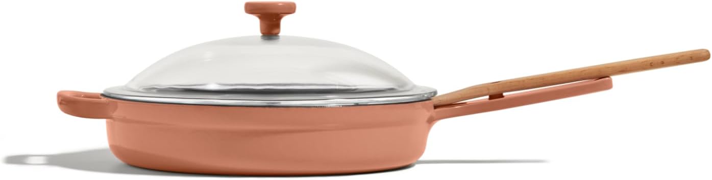 8-in-1 Premium Enameled Cast Iron Always Pan with Lid and Handle Covers, 10-inch Multifunctional Cookware for Oven and High Heat Cooking