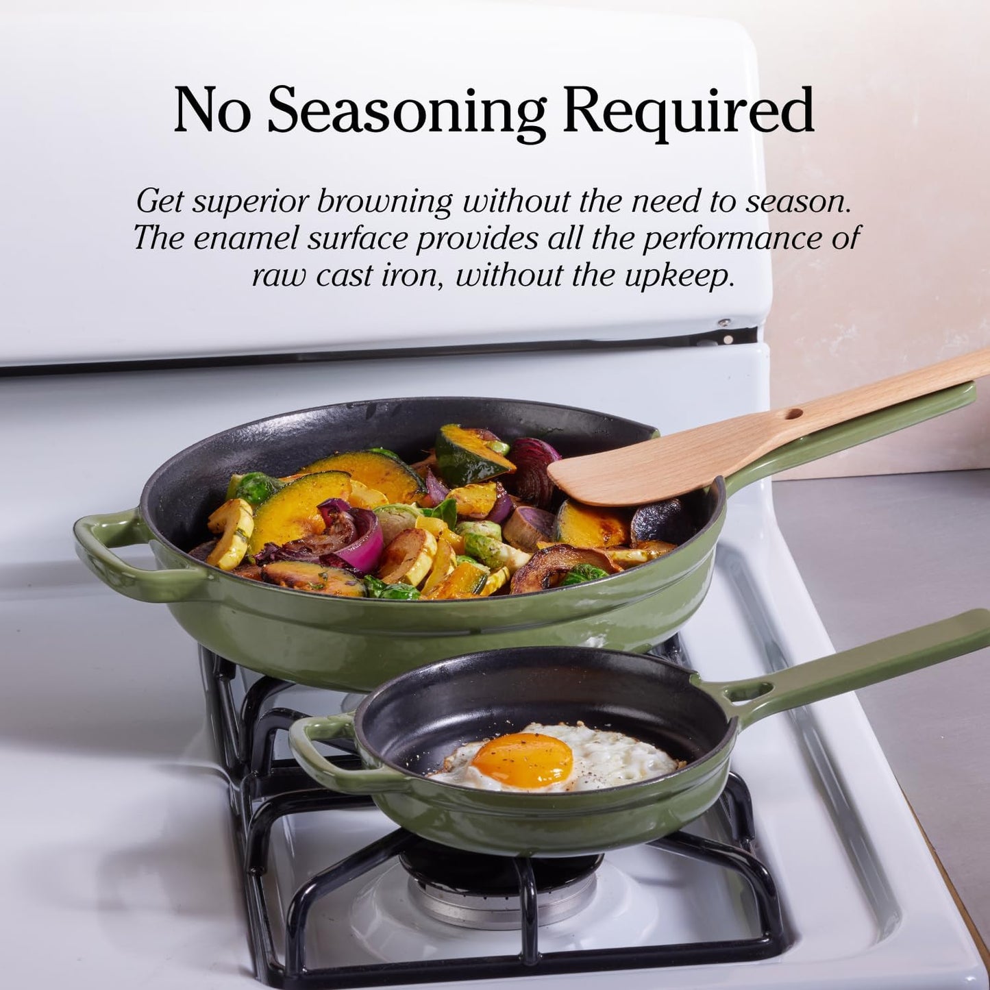 8-in-1 Premium Enameled Cast Iron Always Pan with Lid and Handle Covers, 10-inch Multifunctional Cookware for Oven and High Heat Cooking