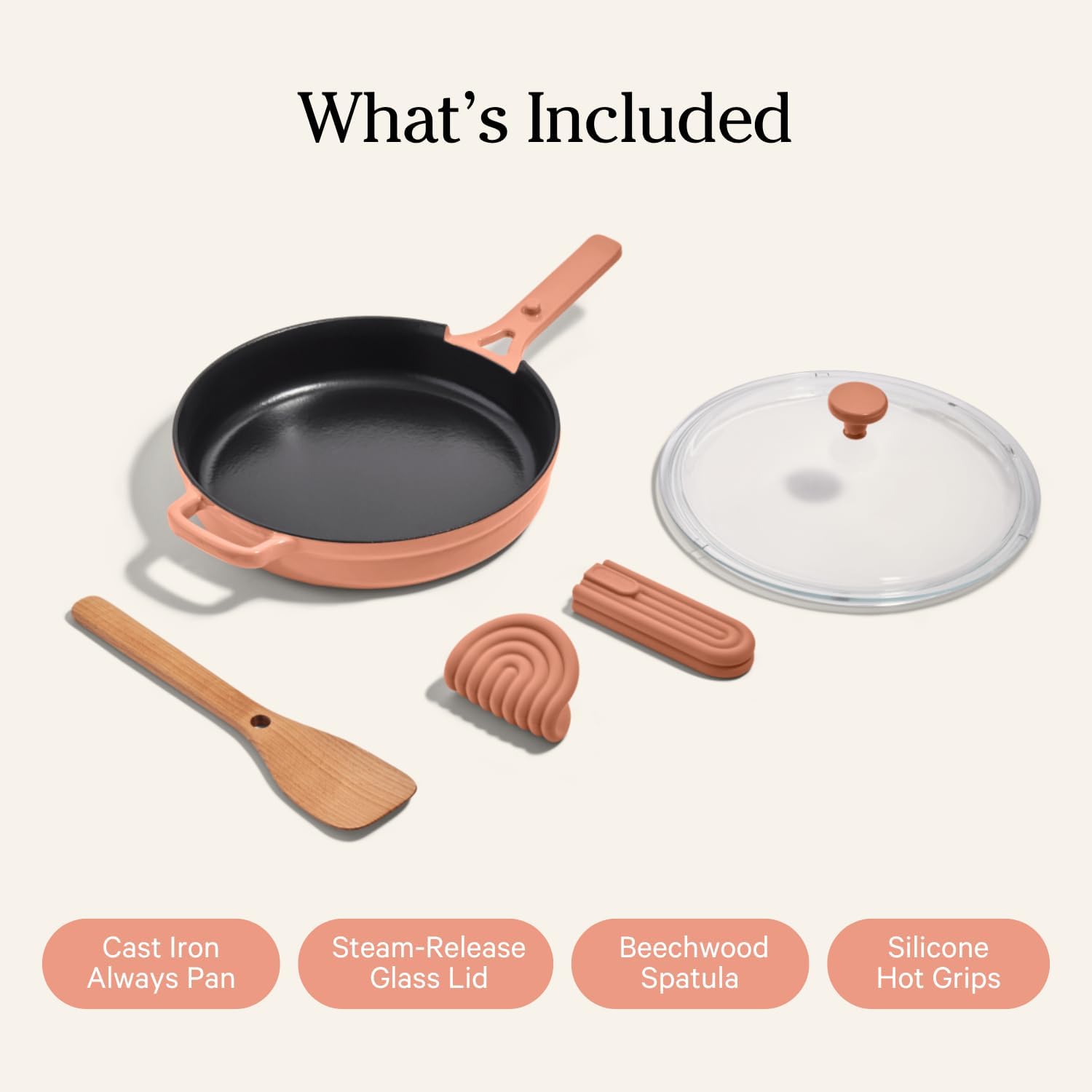 8-in-1 Premium Enameled Cast Iron Always Pan with Lid and Handle Covers, 10-inch Multifunctional Cookware for Oven and High Heat Cooking