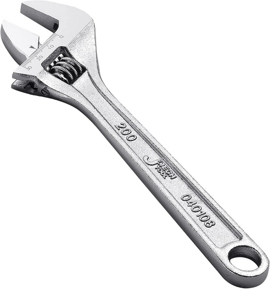 8 Inch Adjustable Wrench with Wide Caliber Opening - Professional Shift Spanner by Jetech