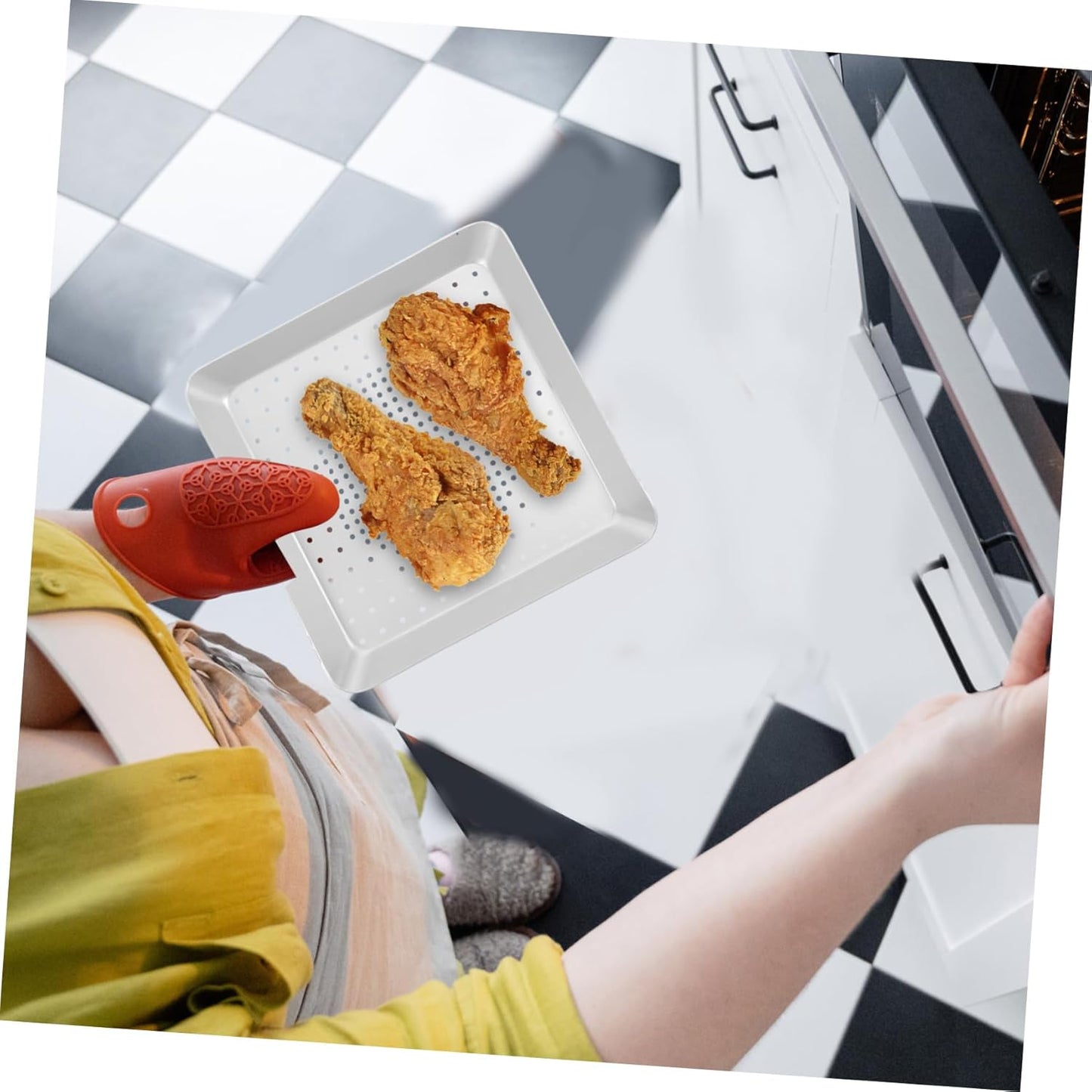 8-Inch Aluminum Pizza Pan Oven Baking Tray with Holes for Crispy Pizza - Kitchen Baking Supply