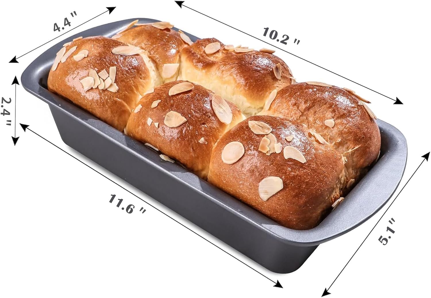 8-Inch Rectangular Non-Stick Bread Toast Mold Pan - Black - GXHUANG