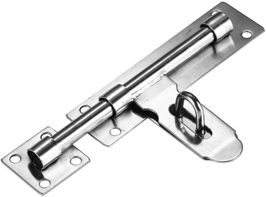 8 Inch Stainless Steel Sliding Door Lock with Padlock Clasp - Secure Bolt Latch for Garden Shed or Wooden Gates