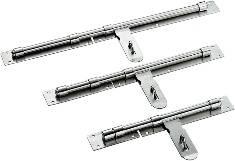 8 Inch Stainless Steel Sliding Door Lock with Padlock Clasp - Secure Bolt Latch for Garden Shed or Wooden Gates