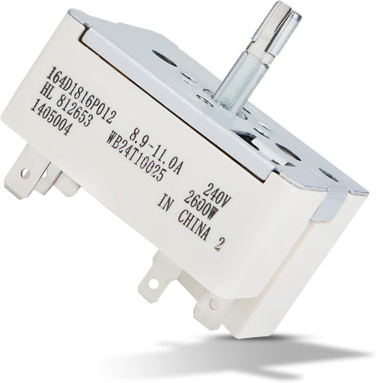 8 Inch WB24T10025 Surface Burner Control Switch Replacement for GE, Kenmore, Hotpoint Ranges - OEM Range Switch - 154510 AP2024072 PS236750