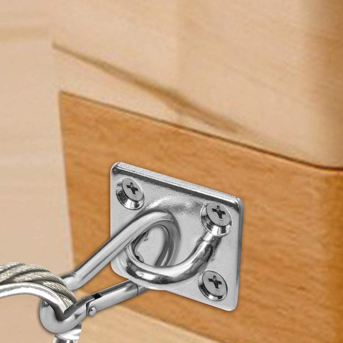 8 Pack 304 Stainless Steel Ceiling Hooks Pad Eyes Plate Marine Hardware with Screws - 1.4 x 1.2 Inch