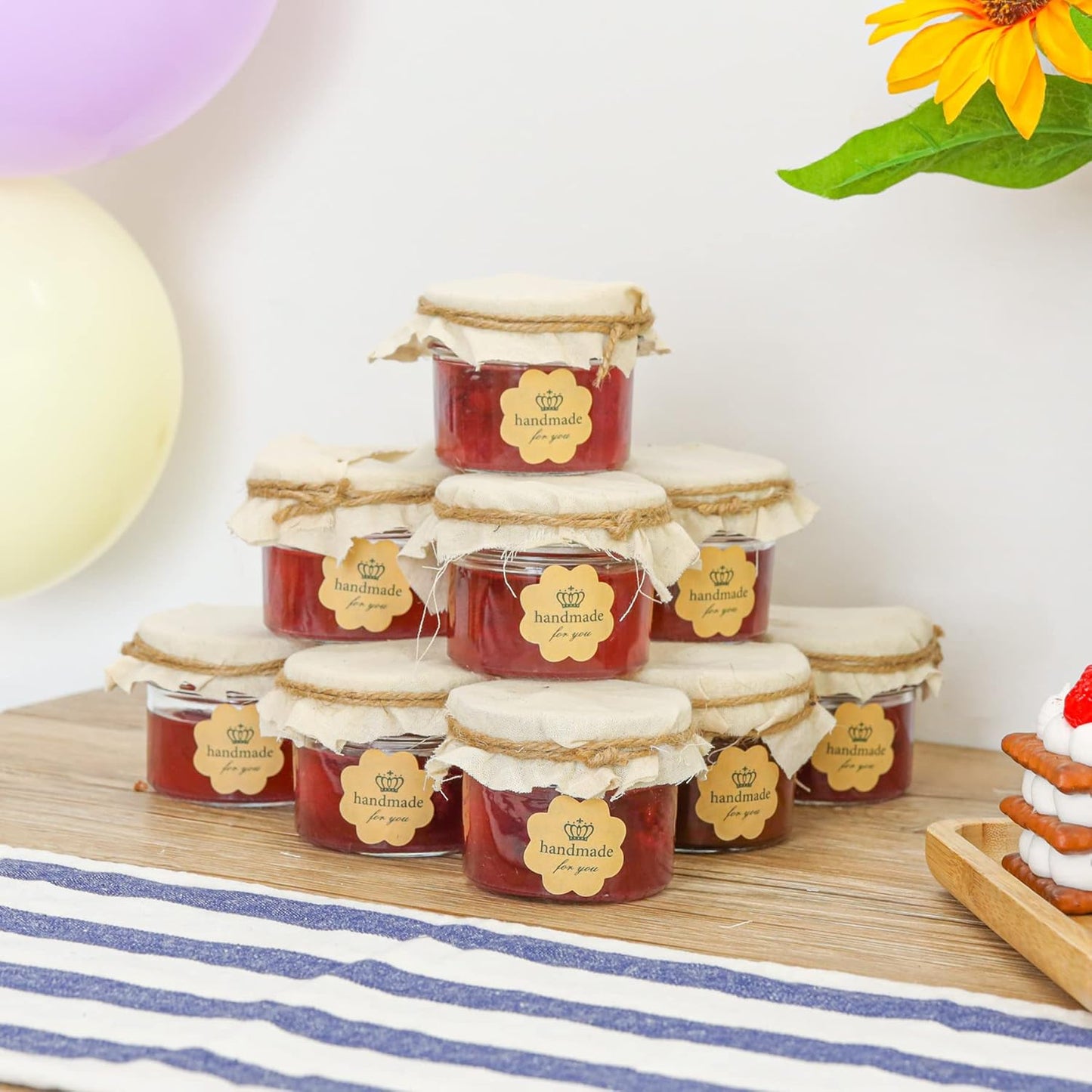 8-Pack 4oz Mini Mason Jars with Lids and Bands - Small Glass Canning Jar for Spices, Honey, Jelly, Desserts - Wedding Favors, DIY Candles