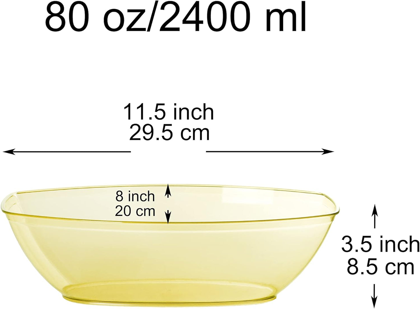 8 Pack 80oz Luau Plastic Bowls for Mixing, Serving, Popcorn, Salad, Chips, Dip - Set of 8 Rainbow Bowls