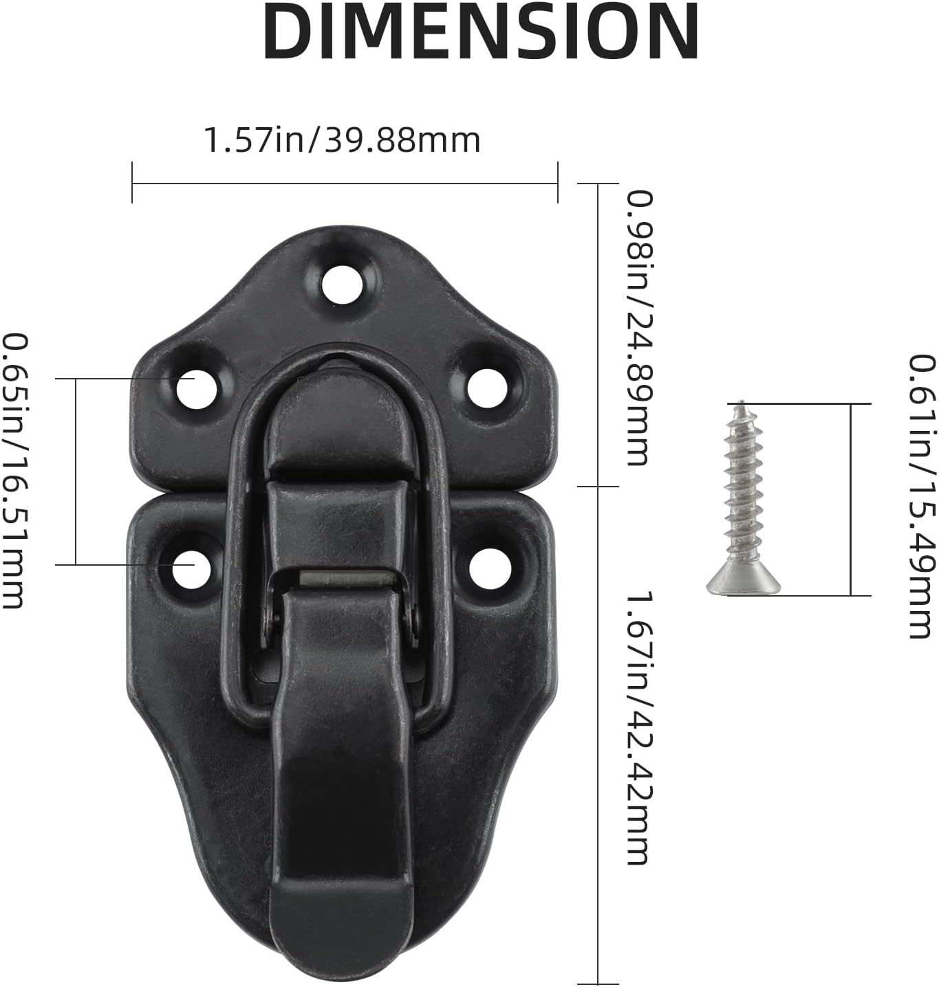 8 Pack Antique Duckbilled Hasp Latches with Padlock Kit for Jewelry Boxes and Decorative Furniture