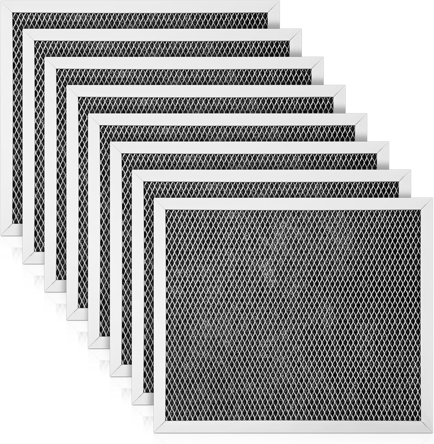 8-Pack Baquler Range Hood Filter Replacement Compatible with Broan Nutone 97007696 - Stove Vent Aluminum Mesh Charcoal Filter for Kitchen Air