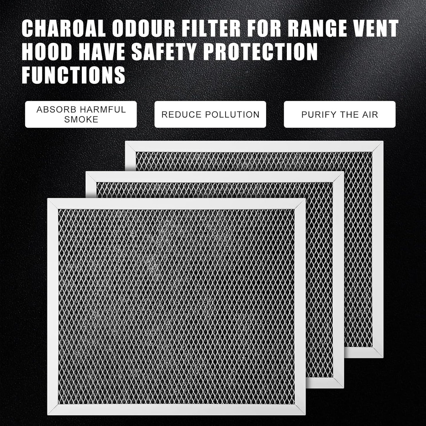 8-Pack Baquler Range Hood Filter Replacement Compatible with Broan Nutone 97007696 - Stove Vent Aluminum Mesh Charcoal Filter for Kitchen Air