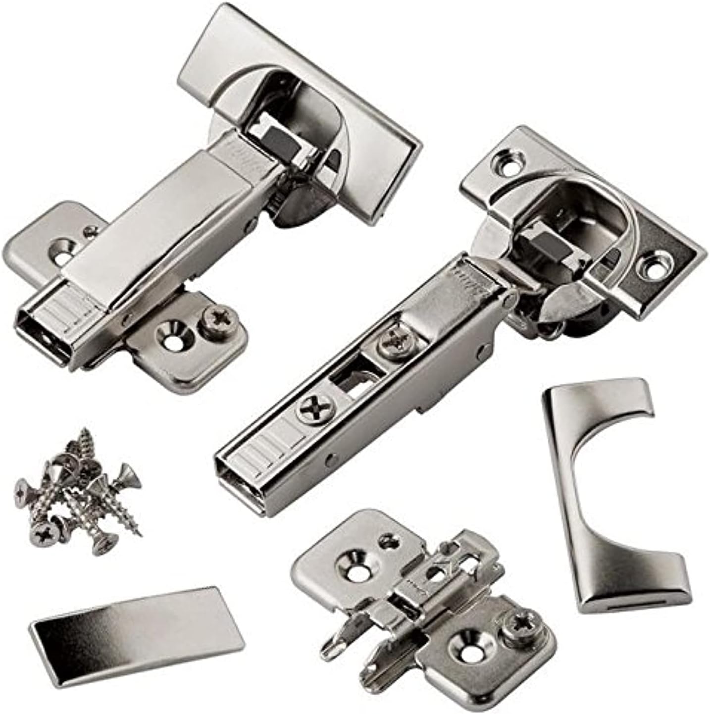 8 Pack Blum Blumotion Soft Close Hinges - 110 Degree Self-Closing Frameless Hinges with Mounting Plates and Guard Plates