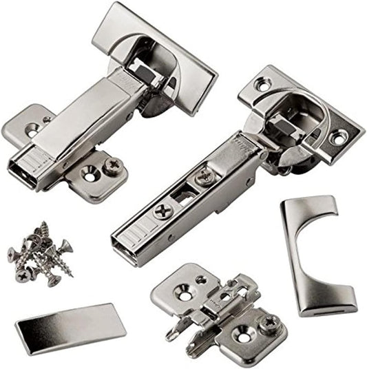 8 Pack Blum Blumotion Soft Close Hinges - 110 Degree Self-Closing Frameless Hinges with Mounting Plates and Guard Plates