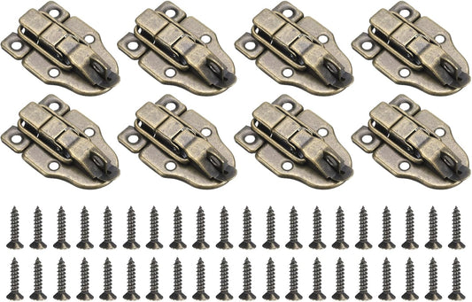 8 Pack Duck-Billed Hasp Lock, 60x40mm Retro Toggle Latch Buckle Clasp for Jewelry Box, Suitcase, Toolbox - Bronze
