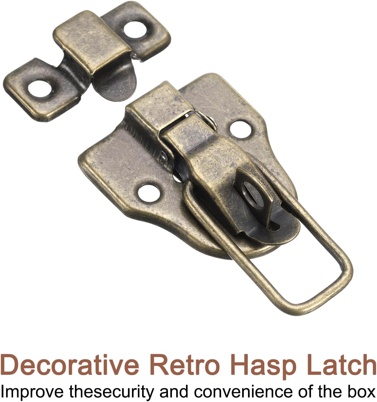 8 Pack Duck-Billed Hasp Lock, 60x40mm Retro Toggle Latch Buckle Clasp for Jewelry Box, Suitcase, Toolbox - Bronze