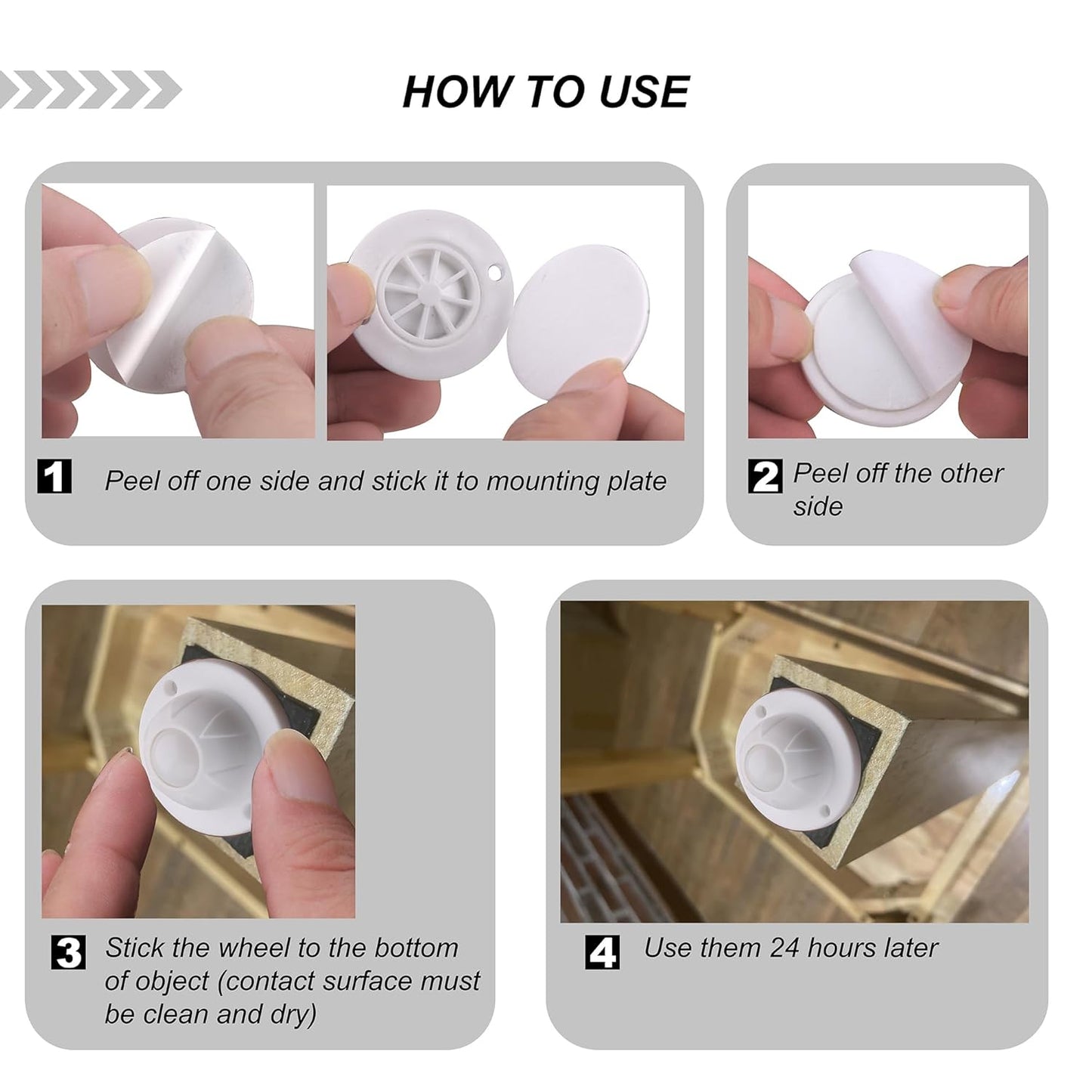 8 Pack PlusRoc Self Adhesive Caster Wheels for Appliances, 14LBS Load Capacity per Wheel, Mini Swivel Wheels for Stand Mixers and Air Fryers