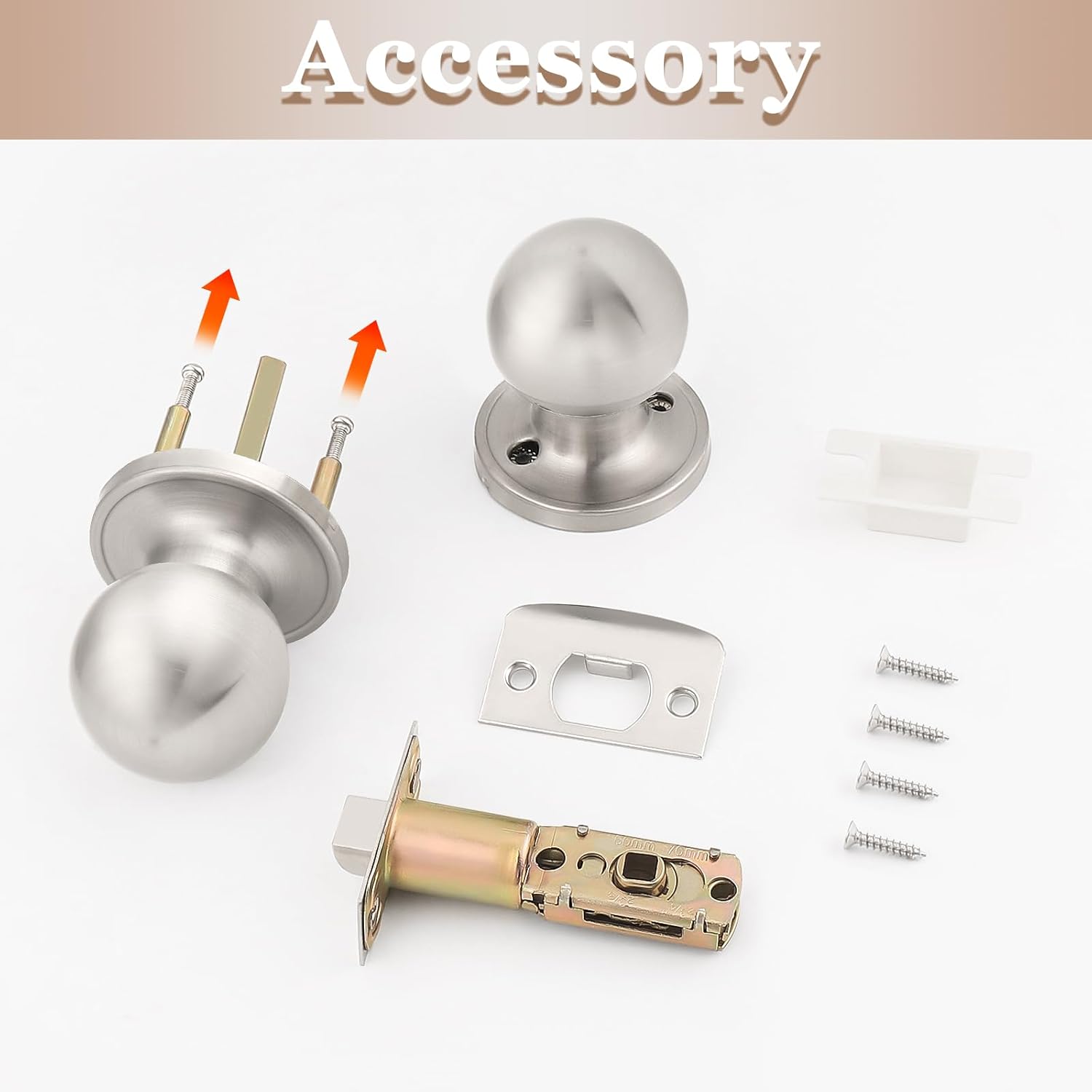 8-Pack Probrico Keyless Round Passage Door Knobs in Satin Nickel Finish for Hall/Closet - No Keys Needed