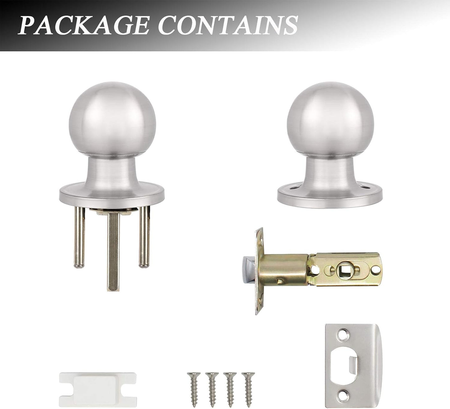 8-Pack Probrico Keyless Round Passage Door Knobs in Satin Nickel Finish for Hall/Closet - No Keys Needed