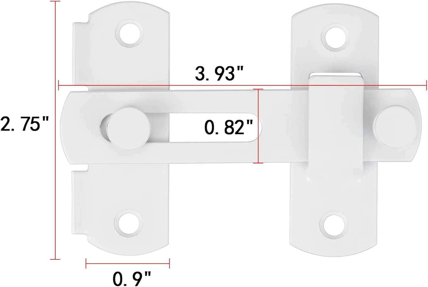 8 Pack White Stainless Steel Barn Door Latches for Bi-fold, Sliding, Wine Cabinet, and Closet Doors - 3.93" x 2.75" Flip Lock with Antique Finish