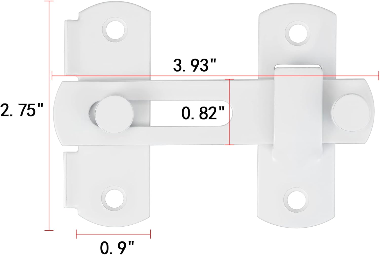 8 Pack White Stainless Steel Barn Door Latches for Bi-fold, Sliding, Wine Cabinet, and Closet Doors - 3.93" x 2.75" Flip Lock with Antique Finish