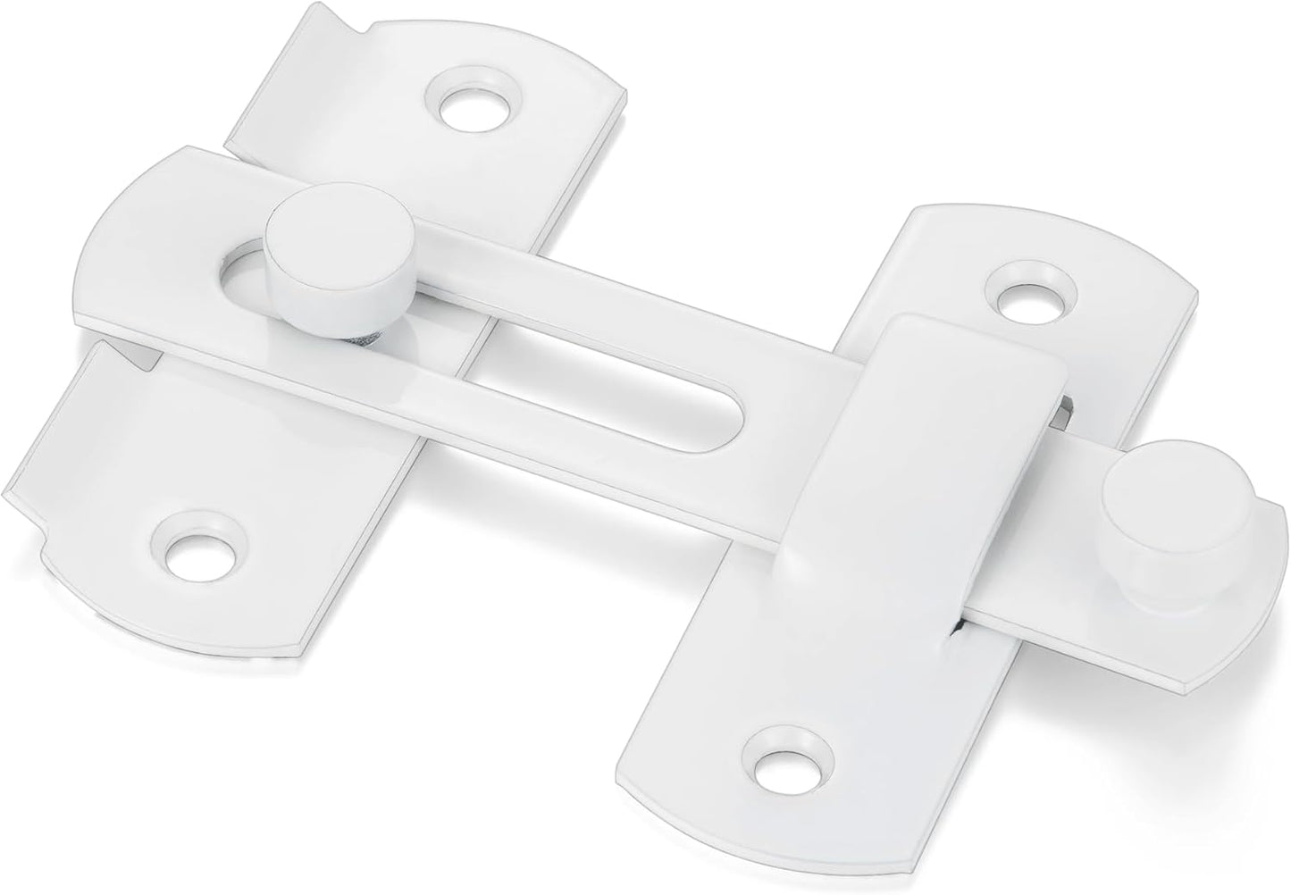 8 Pack White Stainless Steel Barn Door Latches for Bi-fold, Sliding, Wine Cabinet, and Closet Doors - 3.93" x 2.75" Flip Lock with Antique Finish
