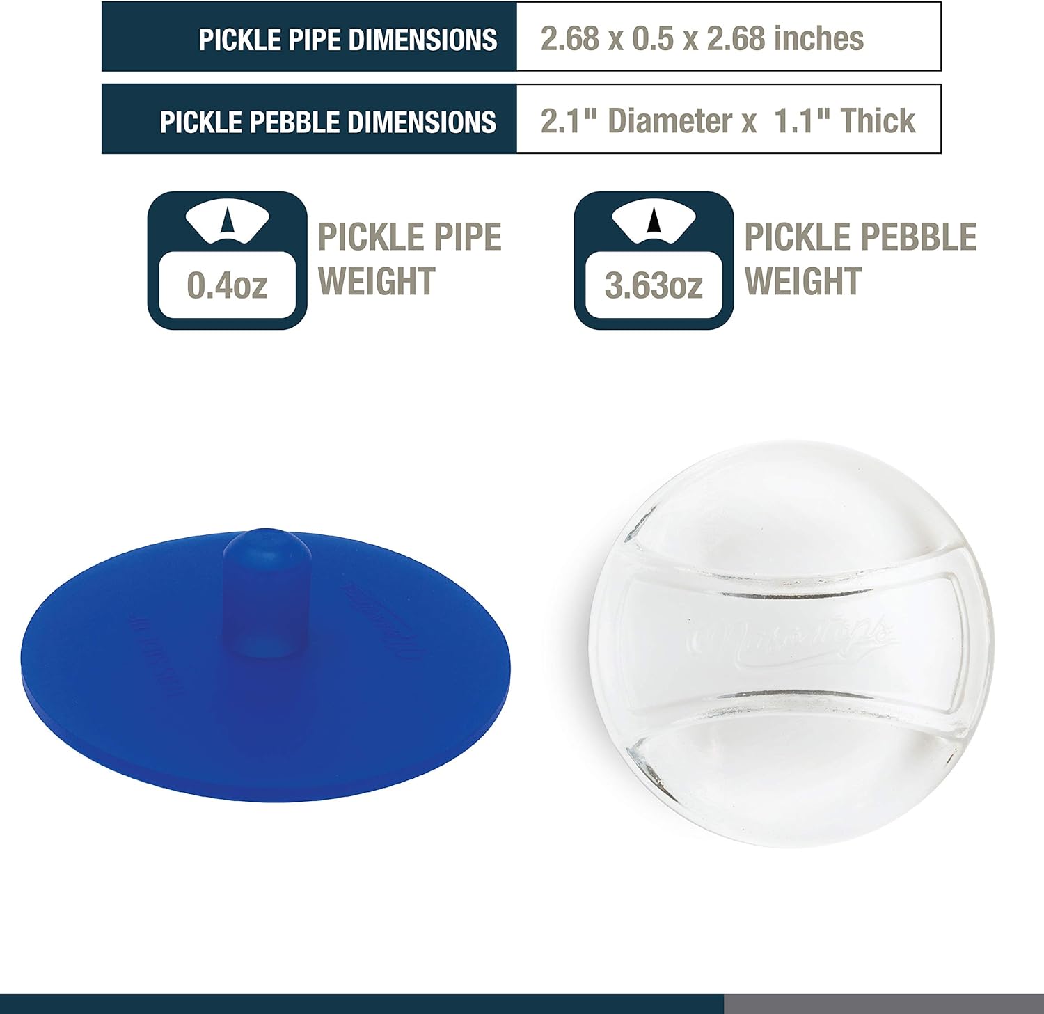 8 PC Pickle Pebbles Glass Weights & Pickle Pipes Airlock Kit for Small Regular Mouth Pickling & Canning Lids by Masontops