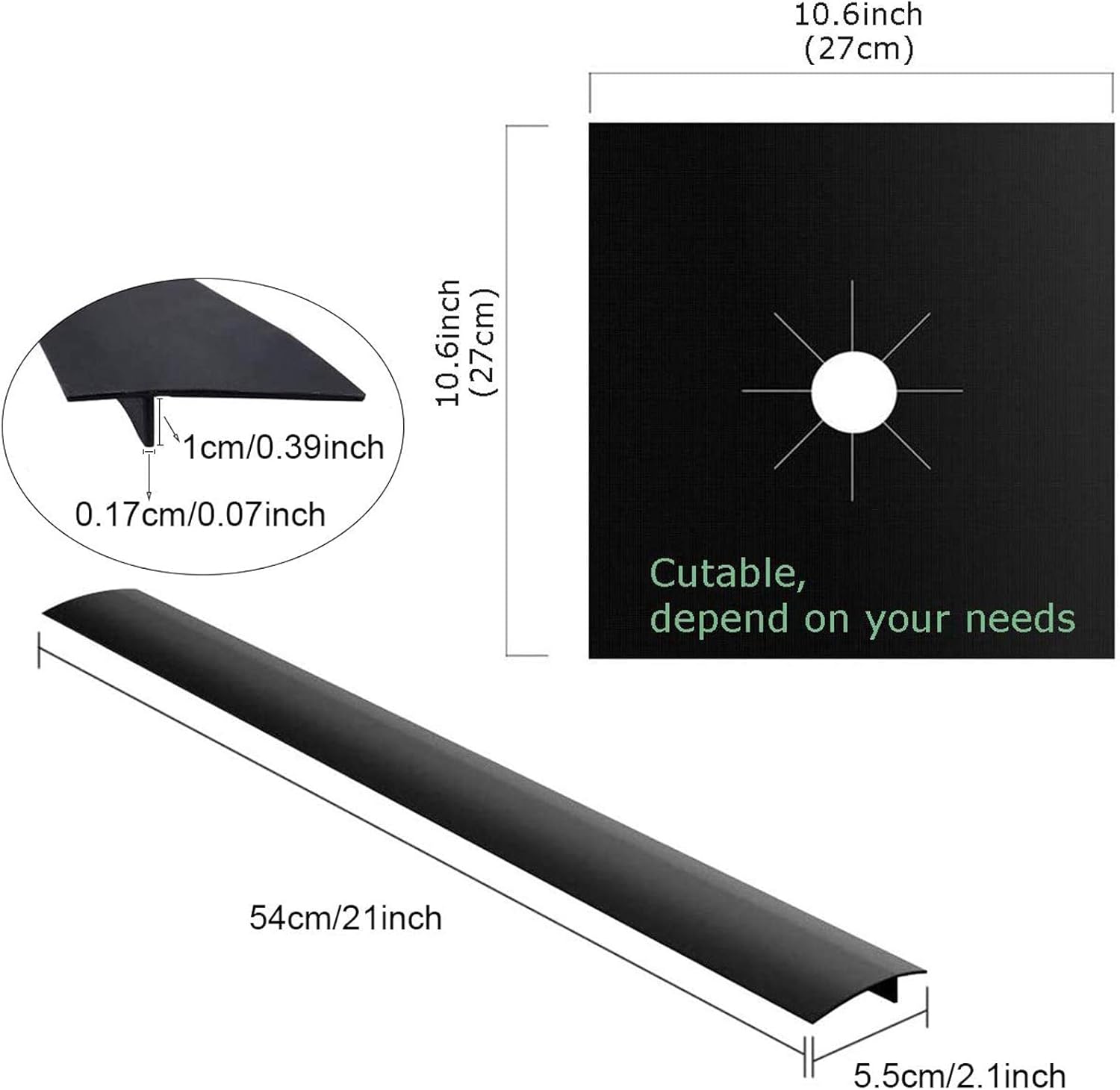 8 Pcs 0.2 mm Stove Covers & 2 Silicone Gap Covers Set - Keep Gas Range Clean, Double Thickness, Reusable