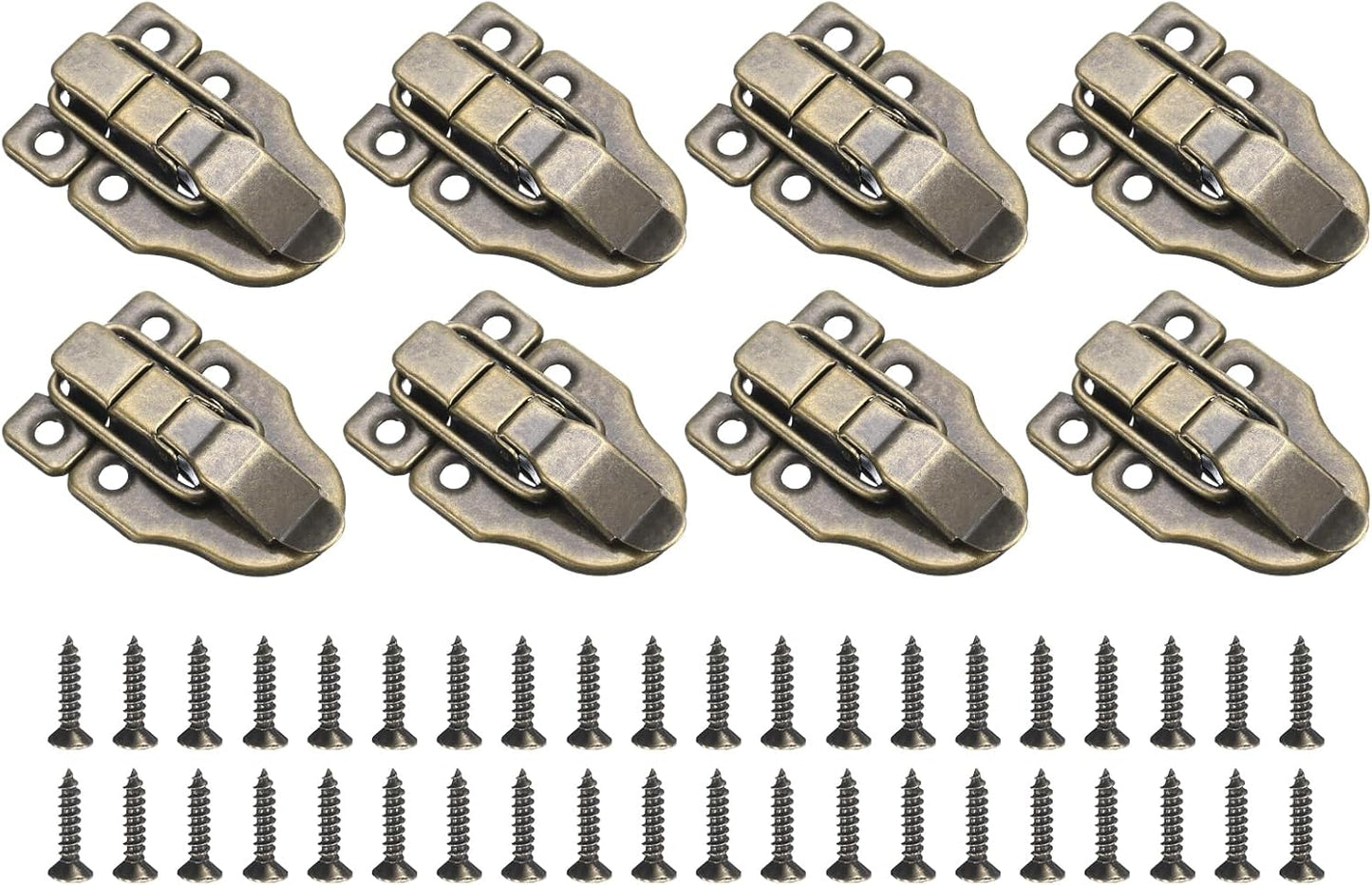 8 Pcs Duck-Billed Hasp Lock, 60 x 40mm Retro Box Toggle Latch Metal Buckle Clasp for Jewelry Box Suitcase Toolbox - Bronze