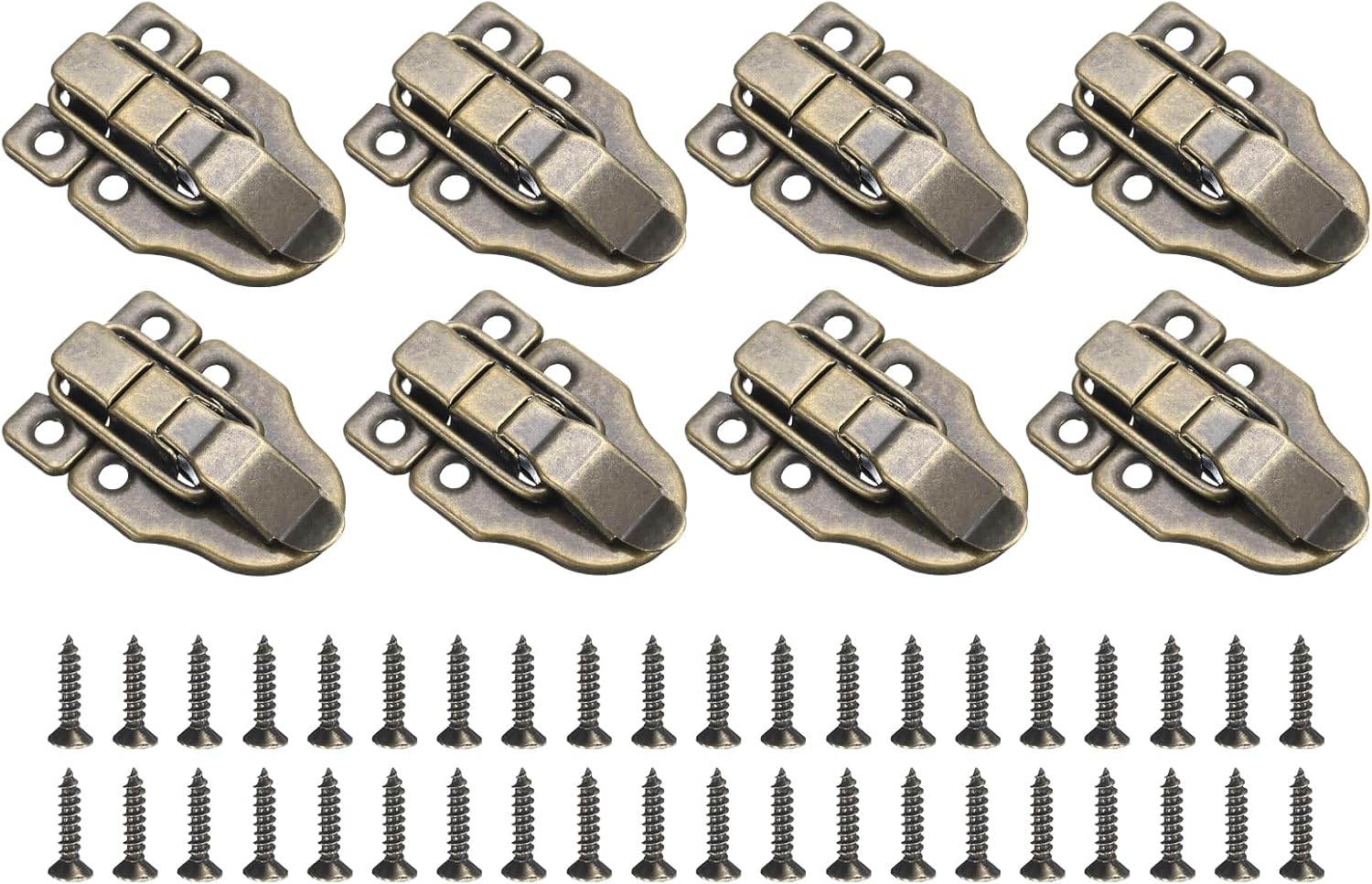 8 Pcs Duck-Billed Hasp Lock, 60 x 40mm Retro Box Toggle Latch Metal Buckle Clasp for Jewelry Box Suitcase Toolbox - Bronze