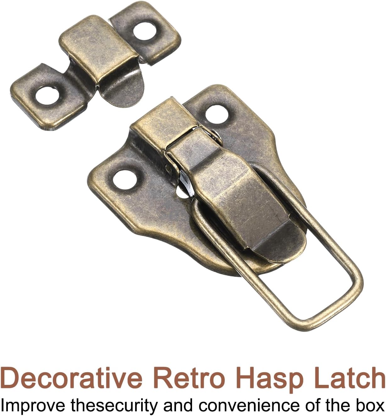 8 Pcs Duck-Billed Hasp Lock, 60 x 40mm Retro Box Toggle Latch Metal Buckle Clasp for Jewelry Box Suitcase Toolbox - Bronze