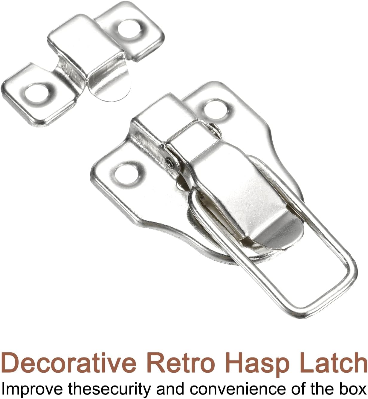 8 Pcs Duck-Billed Hasp Lock 60 x 40mm Retro Box Toggle Latch Metal Buckle for Jewelry Box Suitcase Toolbox Wooden Case