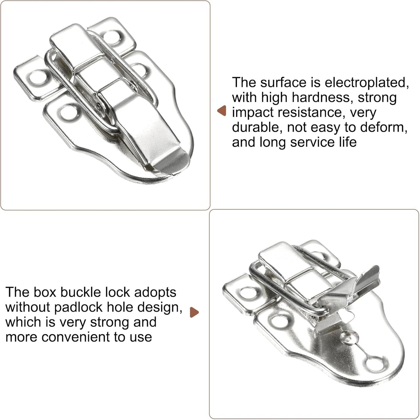 8 Pcs Duck-Billed Hasp Lock 60 x 40mm Retro Box Toggle Latch Metal Buckle for Jewelry Box Suitcase Toolbox Wooden Case