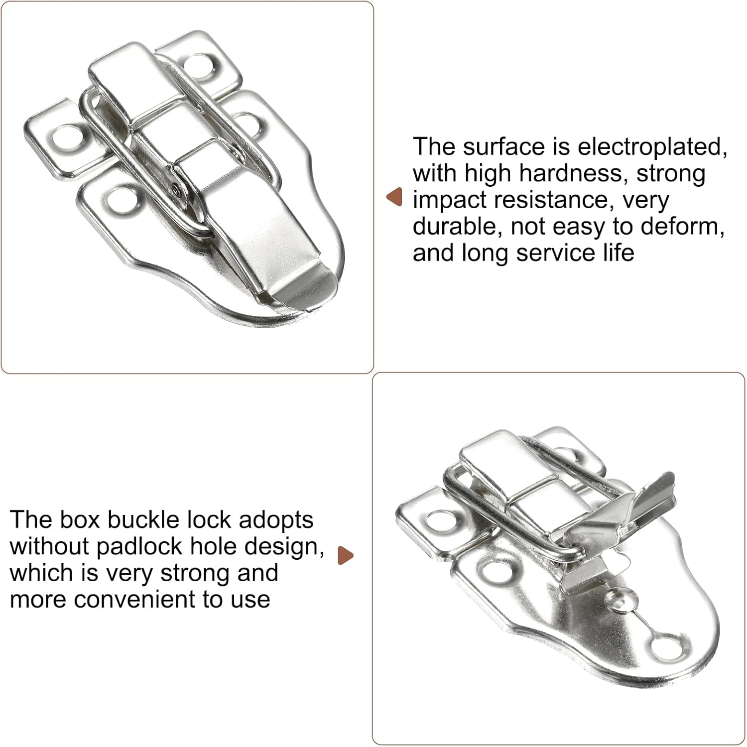 8 Pcs Duck-Billed Hasp Lock 60 x 40mm Retro Box Toggle Latch Metal Buckle for Jewelry Box Suitcase Toolbox Wooden Case
