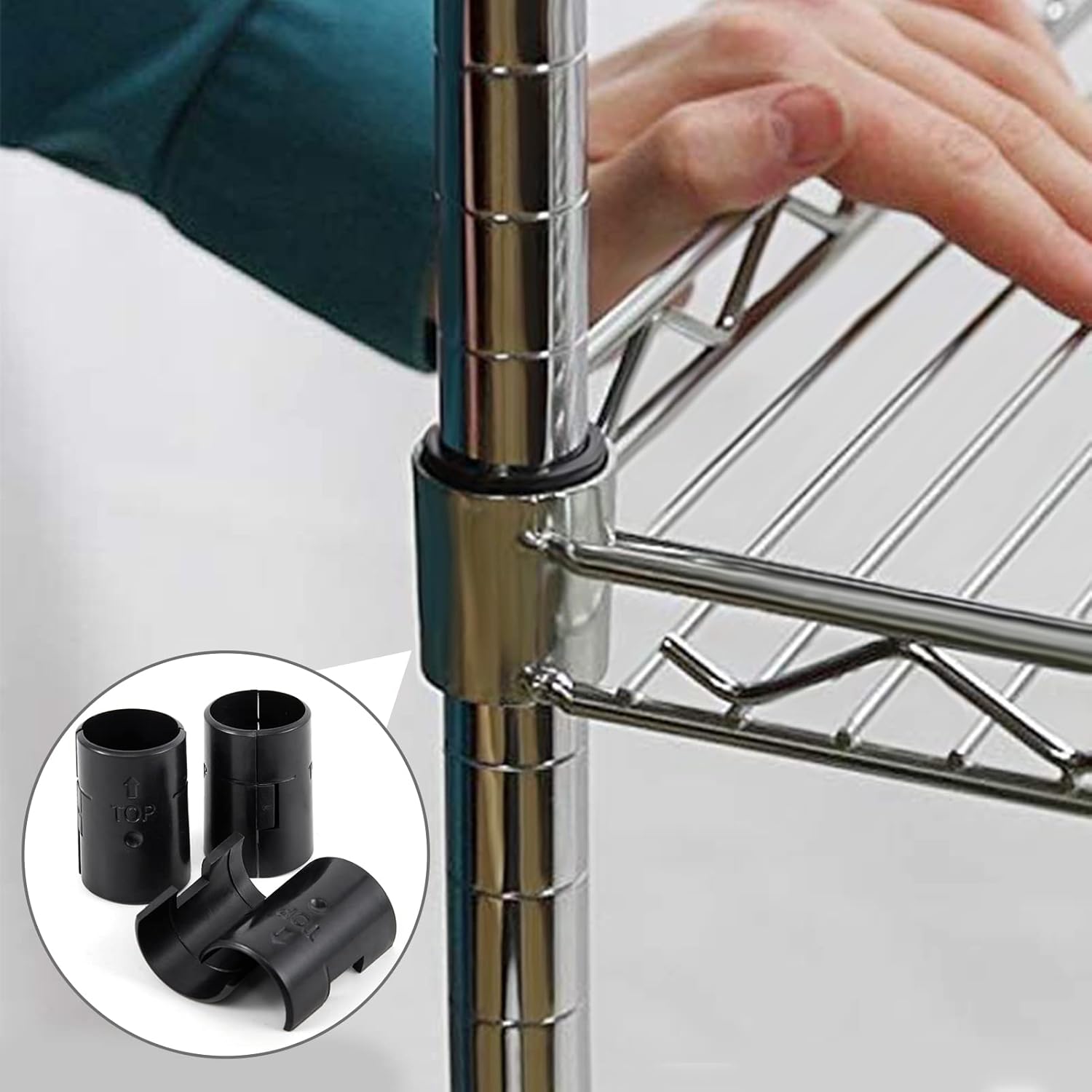 8 Pcs Wire Shelving Shelf Lock Clips for 1" Post - Replacement Parts for Wire Shelving System