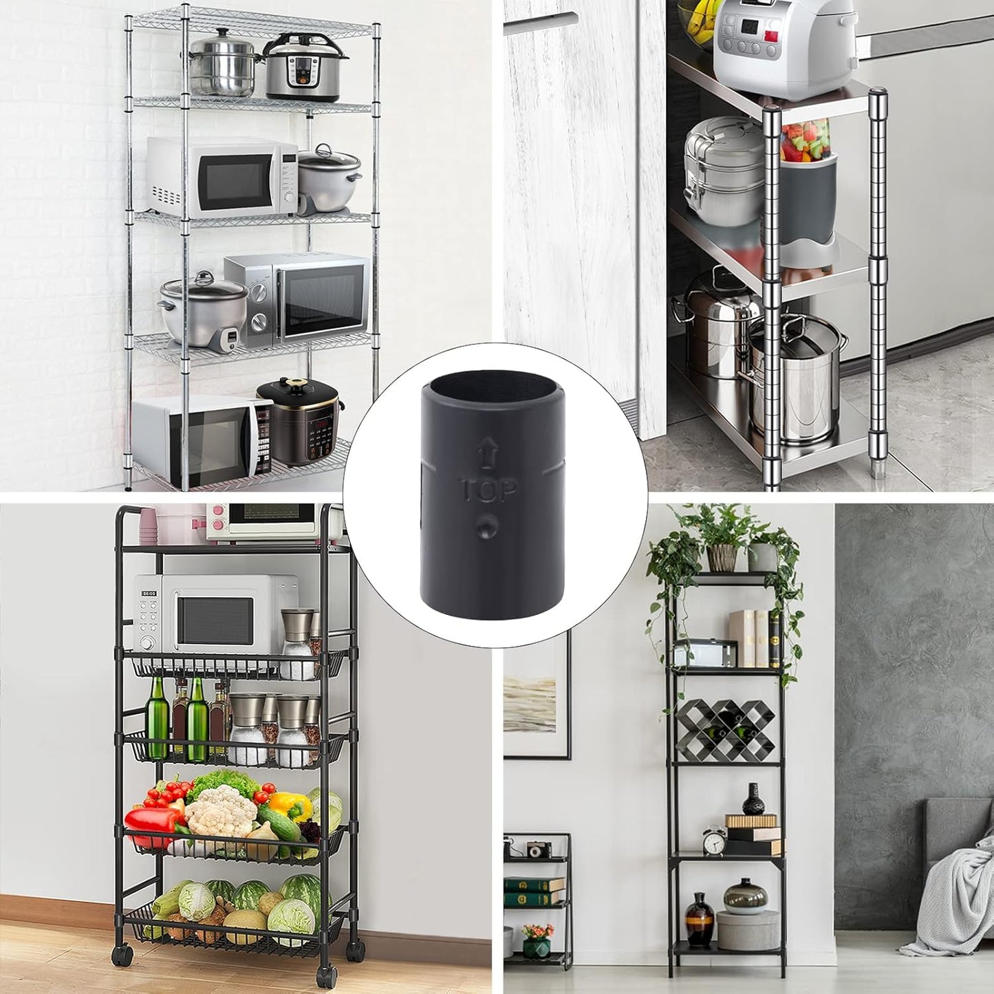 8 Pcs Wire Shelving Shelf Lock Clips for 1" Post - Replacement Parts for Wire Shelving System