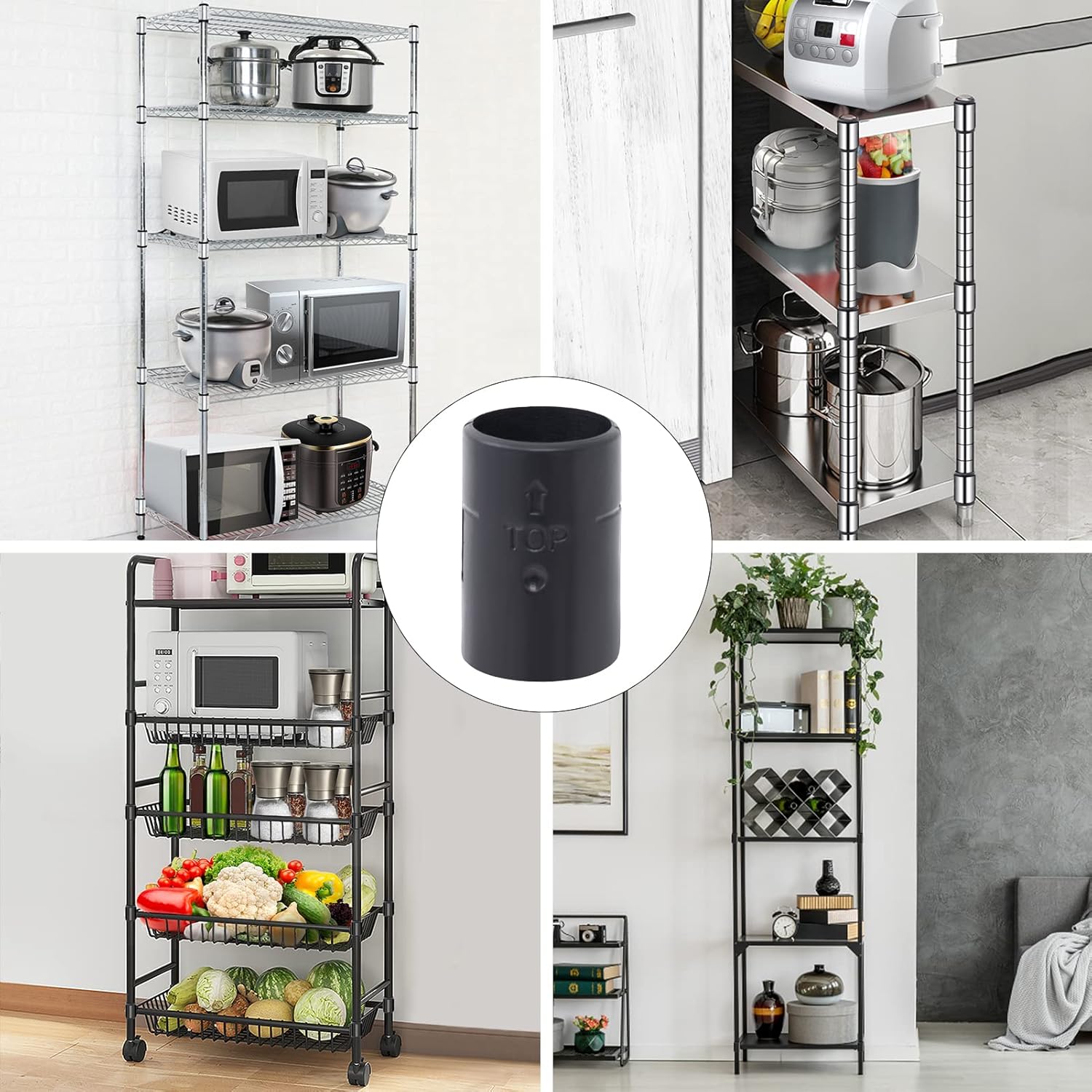 8 Pcs Wire Shelving Shelf Lock Clips for 1" Post - Replacement Parts for Wire Shelving System