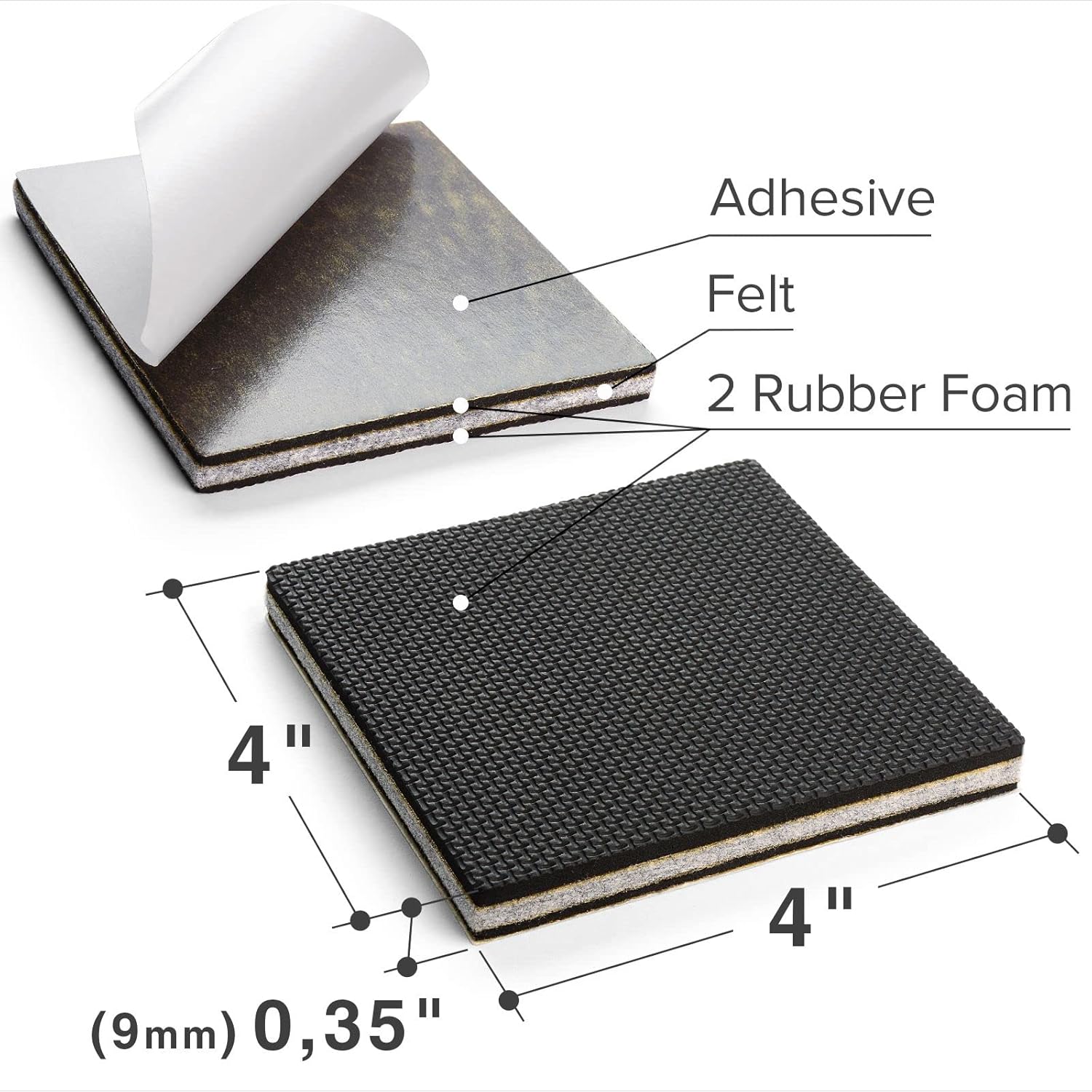 8 PCS X-PROTECTOR Non Slip Furniture Pads - Premium 4" Furniture Grippers with Rubber Feet for Hardwood Floor Protection - Couch Stoppers to Keep Furniture in Place.