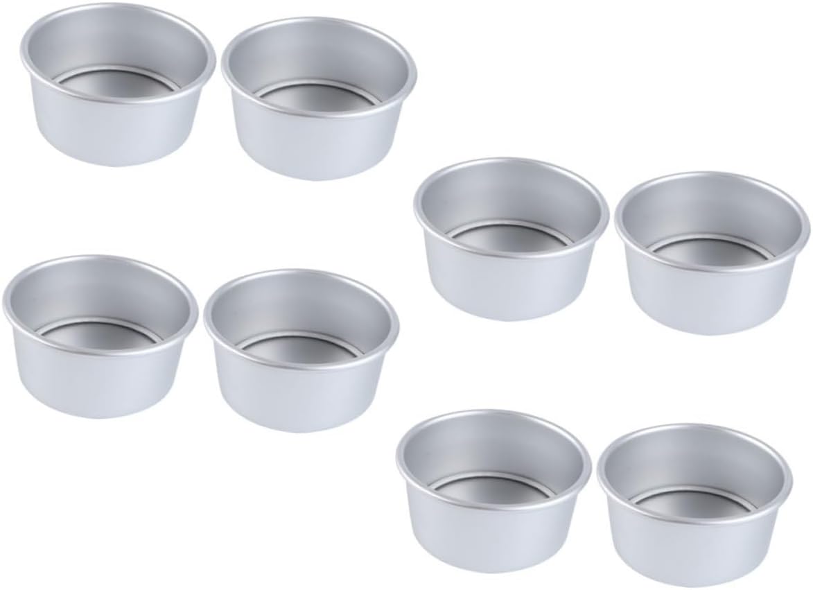 8 Piece Aluminum Alloy Baking Pan Set for Muffins, Cakes, Pies, and Pizza - Round Cake Tins, Bread Tins, and Pastry Moulds for Oven Use