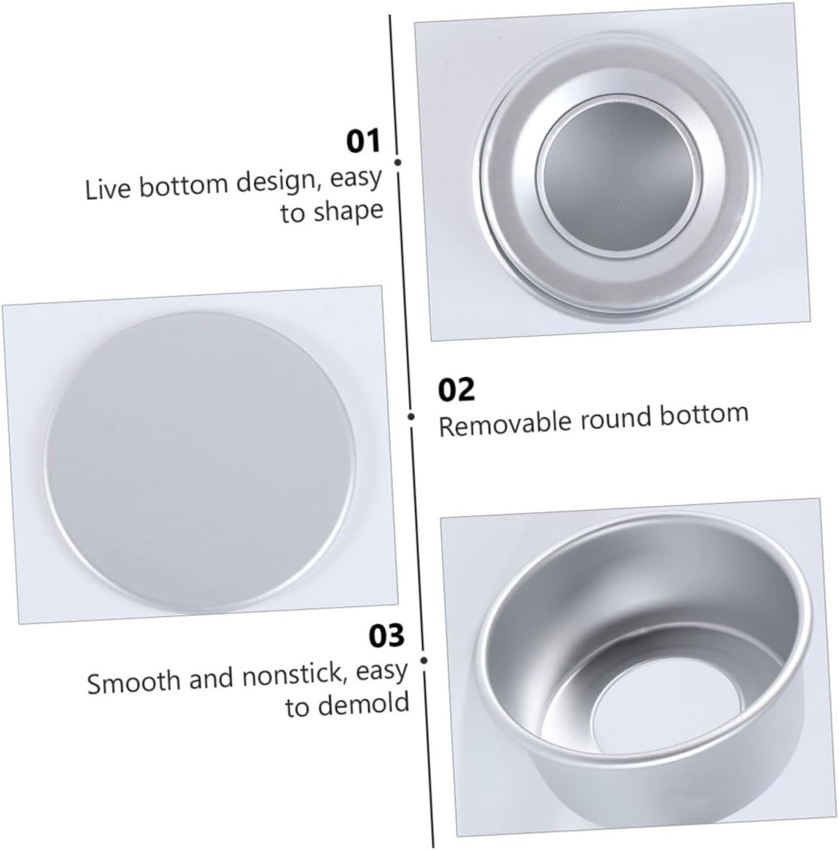 8 Piece Aluminum Alloy Baking Pan Set for Muffins, Cakes, Pies, and Pizza - Round Cake Tins, Bread Tins, and Pastry Moulds for Oven Use