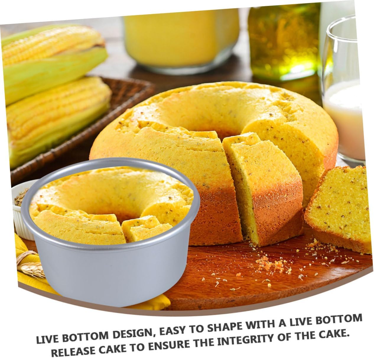 8 Piece Aluminum Alloy Baking Pan Set for Muffins, Cakes, Pies, and Pizza - Round Cake Tins, Bread Tins, and Pastry Moulds for Oven Use