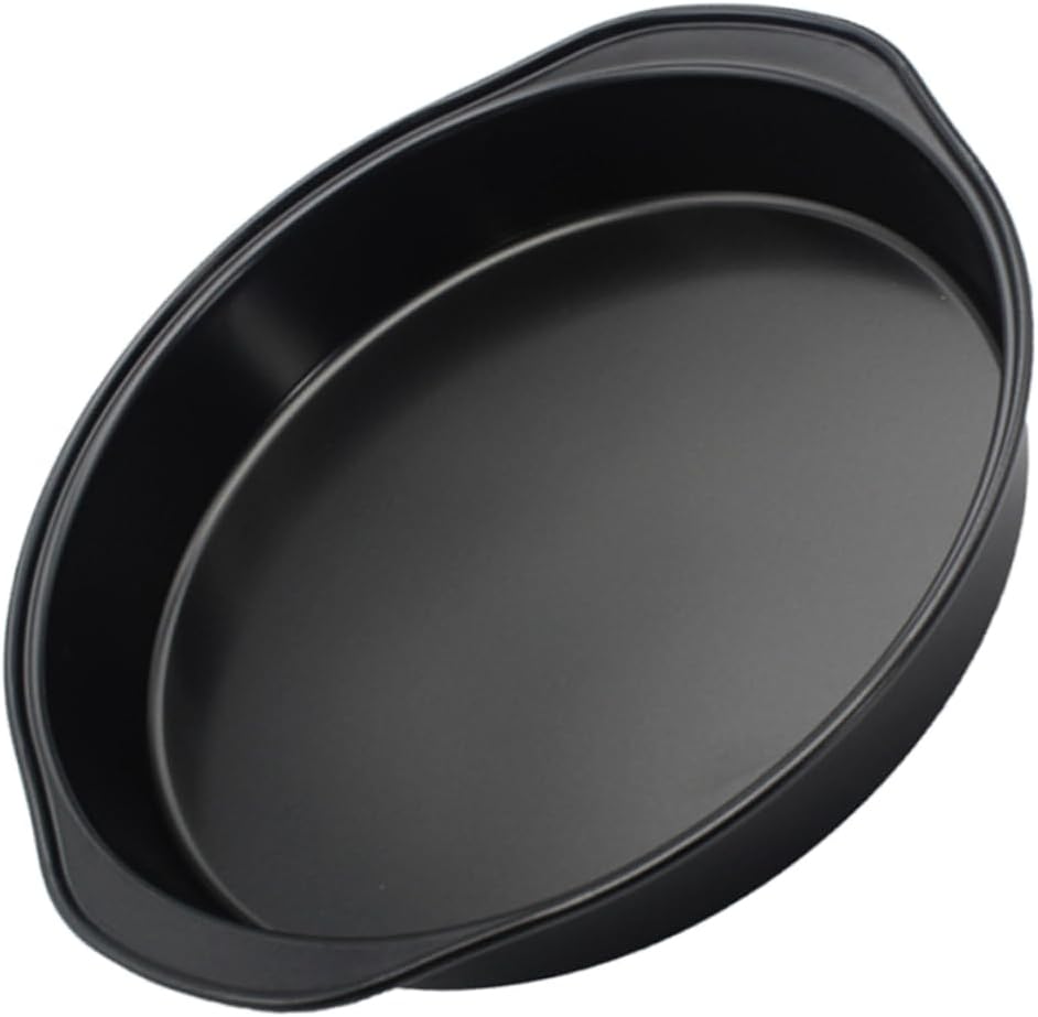 8-Piece Baking Aluminum Pan Set - Coupe Style, Non-Stick, Cake & Pizza Trays for Oven Roasting & Broiling - Black