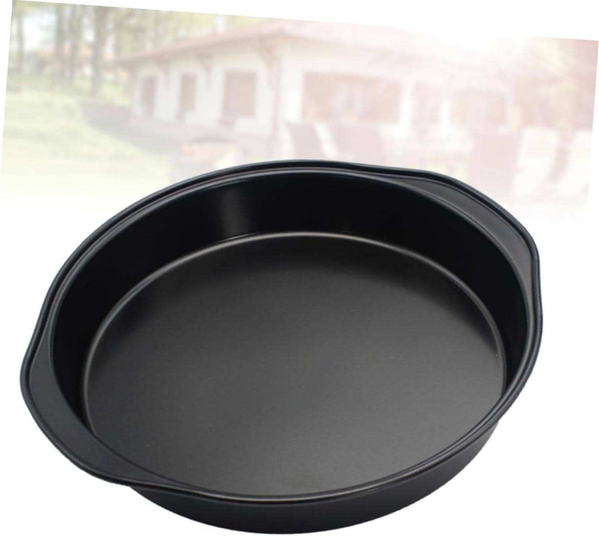 8-Piece Baking Aluminum Pan Set - Coupe Style, Non-Stick, Cake & Pizza Trays for Oven Roasting & Broiling - Black