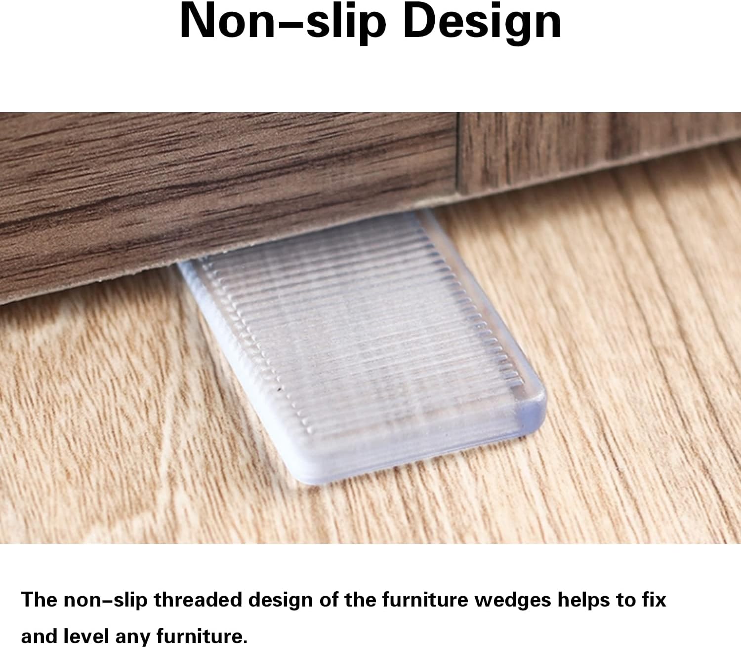 8-Piece Clear Plastic Table Shims for Home Furniture Leveling - Heavy Duty, Weather Resistant, Wobble Fixer for Uneven Floors and Toilet Leveling