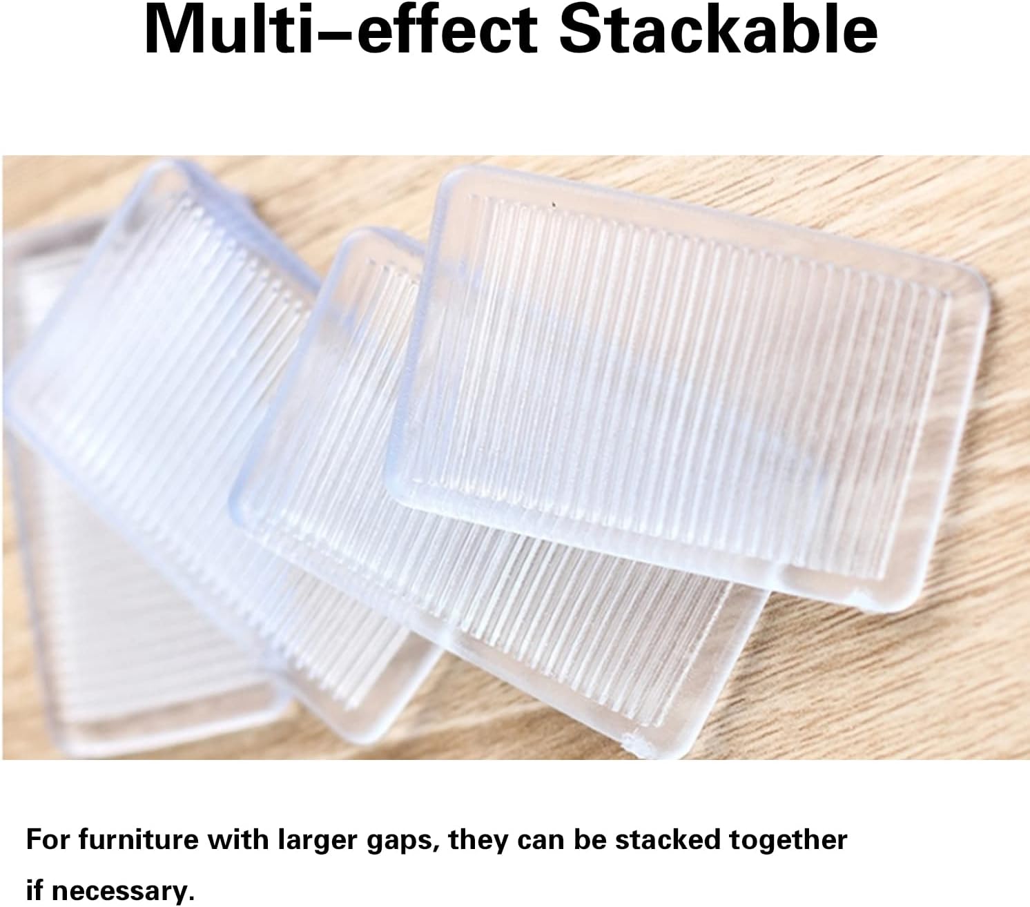 8-Piece Clear Plastic Table Shims for Home Furniture Leveling - Heavy Duty, Weather Resistant, Wobble Fixer for Uneven Floors and Toilet Leveling