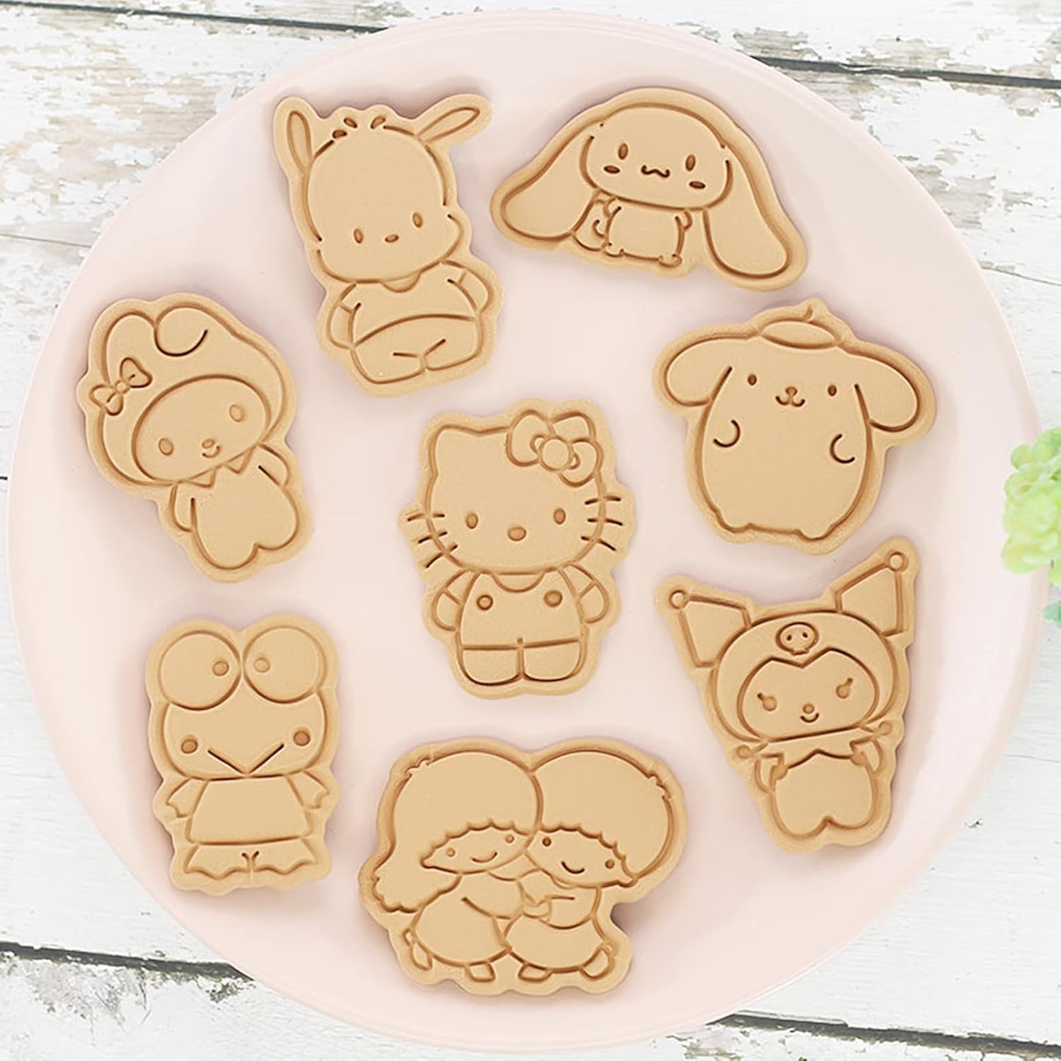 8-Piece Cute Kitty Cartoon Cookie Cutters & Stamps Set for Kids Birthday Party Decorations - Melody Cat Kawaii Design.