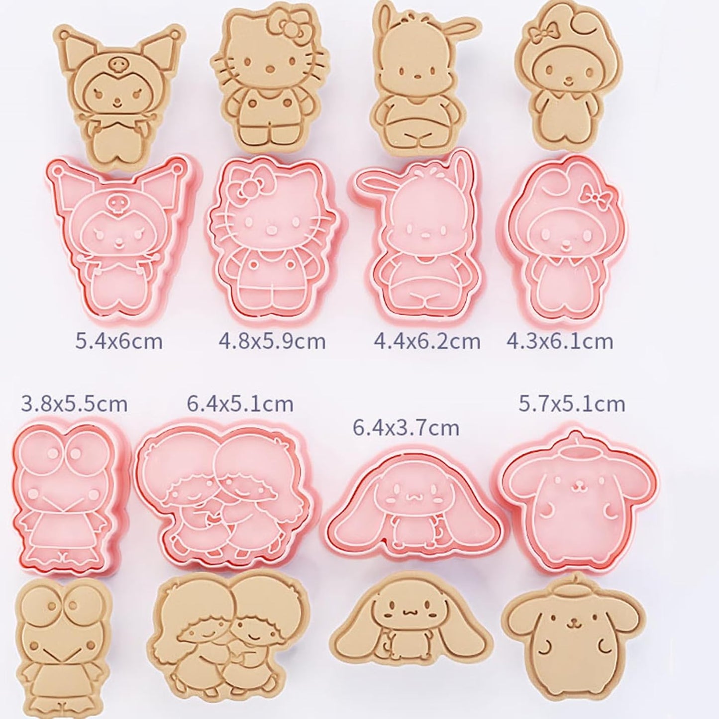 8-Piece Kawaii Cookie Cutter Set with Cute Cartoon Embossed Stamps - Perfect for Cakes, Birthdays, and Gifts for Girls
