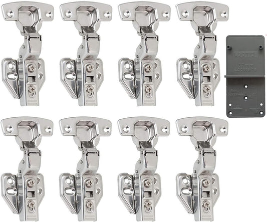 8-Piece LOOTICH 110-Degree Soft Close Kitchen Cabinet Hinges with Concealed Mounting and Drilling Jig