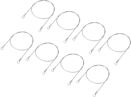 8-Piece Stainless Steel Security Cable with ID Eyelets for Safety Wire Rope - Ideal for Stage Lighting & Luggage Locking (Silver, 20 x 0.06-Inch)